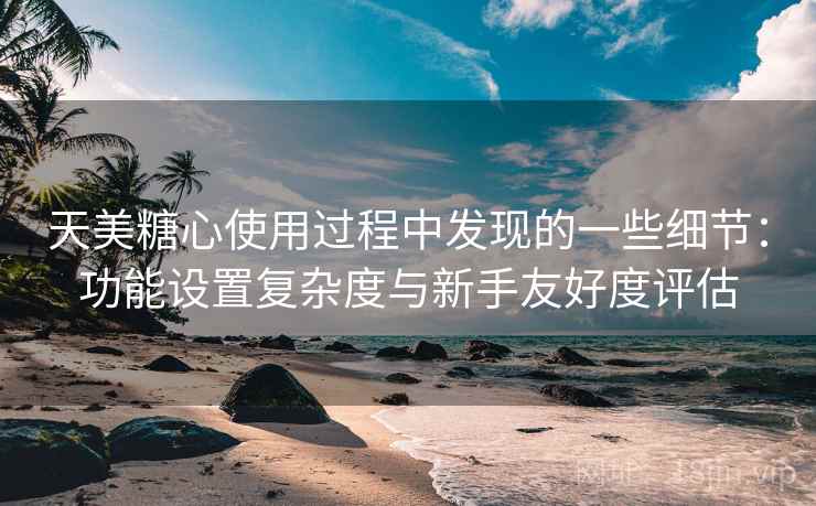天美糖心使用过程中发现的一些细节:功能设置复杂度与新手友好度评估