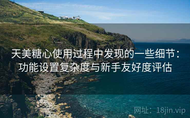 天美糖心使用过程中发现的一些细节:功能设置复杂度与新手友好度评估