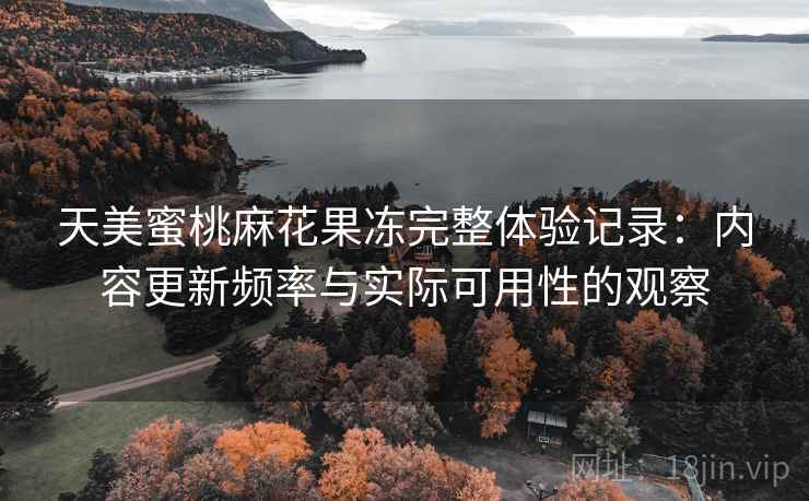 天美蜜桃麻花果冻完整体验记录:内容更新频率与实际可用性的观察