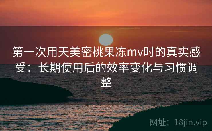 第一次用天美密桃果冻mv时的真实感受:长期使用后的效率变化与习惯调整