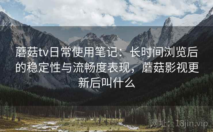 蘑菇tv日常使用笔记:长时间浏览后的稳定性与流畅度表现,蘑菇影视更新后叫什么