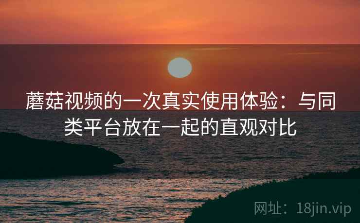 蘑菇视频的一次真实使用体验:与同类平台放在一起的直观对比